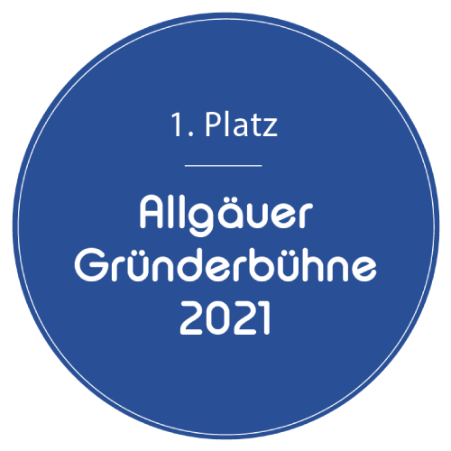 Wir haben den 1. Platz gemacht bei der Allgäuer Gründerbühne 2021