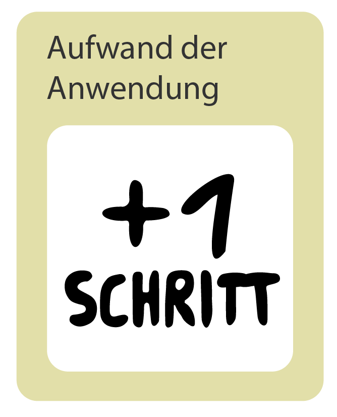 Aufwand Anwendung: +1 Schritt