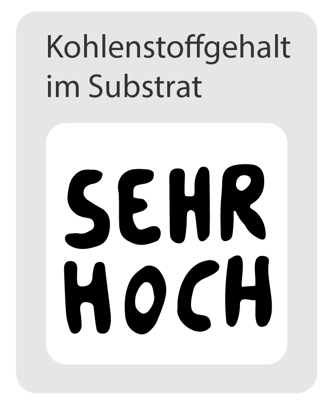 Kohlenstoffgehalt im Substrat: sehr hoch